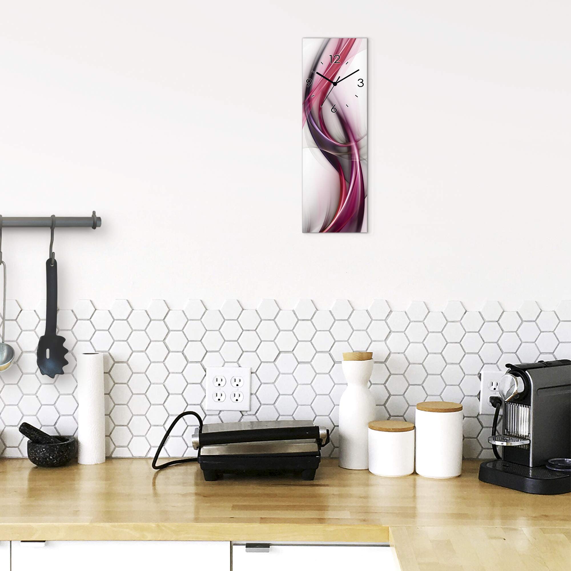 artland-wanduhren-s8ul-glasuhr-20x60-cm-quarzuhr-welle image 5