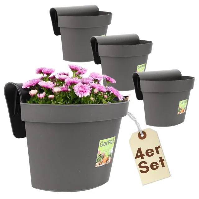 garpet-garten-gel-ndetopf-4er-set-anthrazit-wasserspeicher image 1