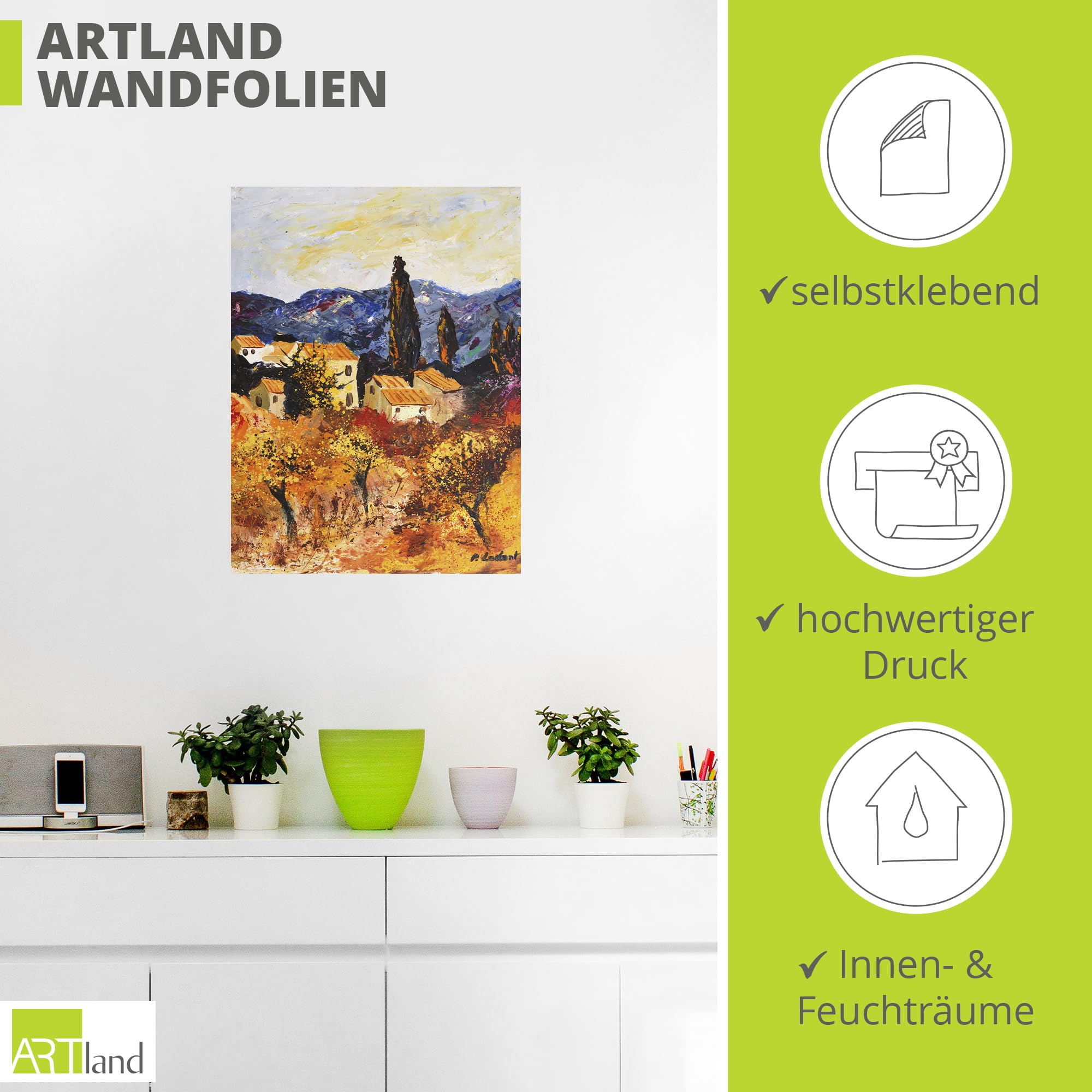 artland-wandaufkleber-wandtattoo-90x120-provence-herbstdorf image 3