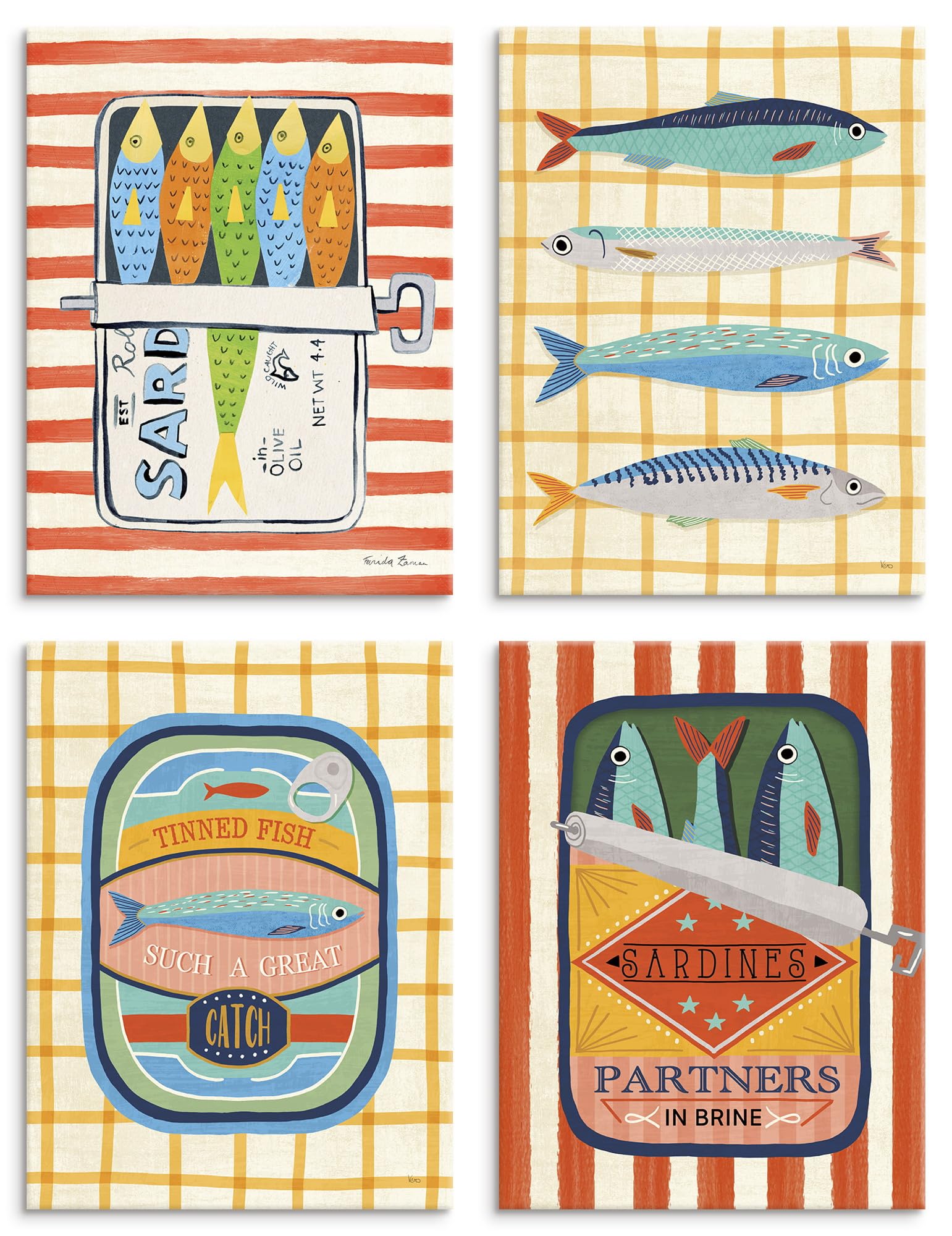 artland-leinwandbilder-sardines-set-4tlg-45x60-cm-mediterran image 1