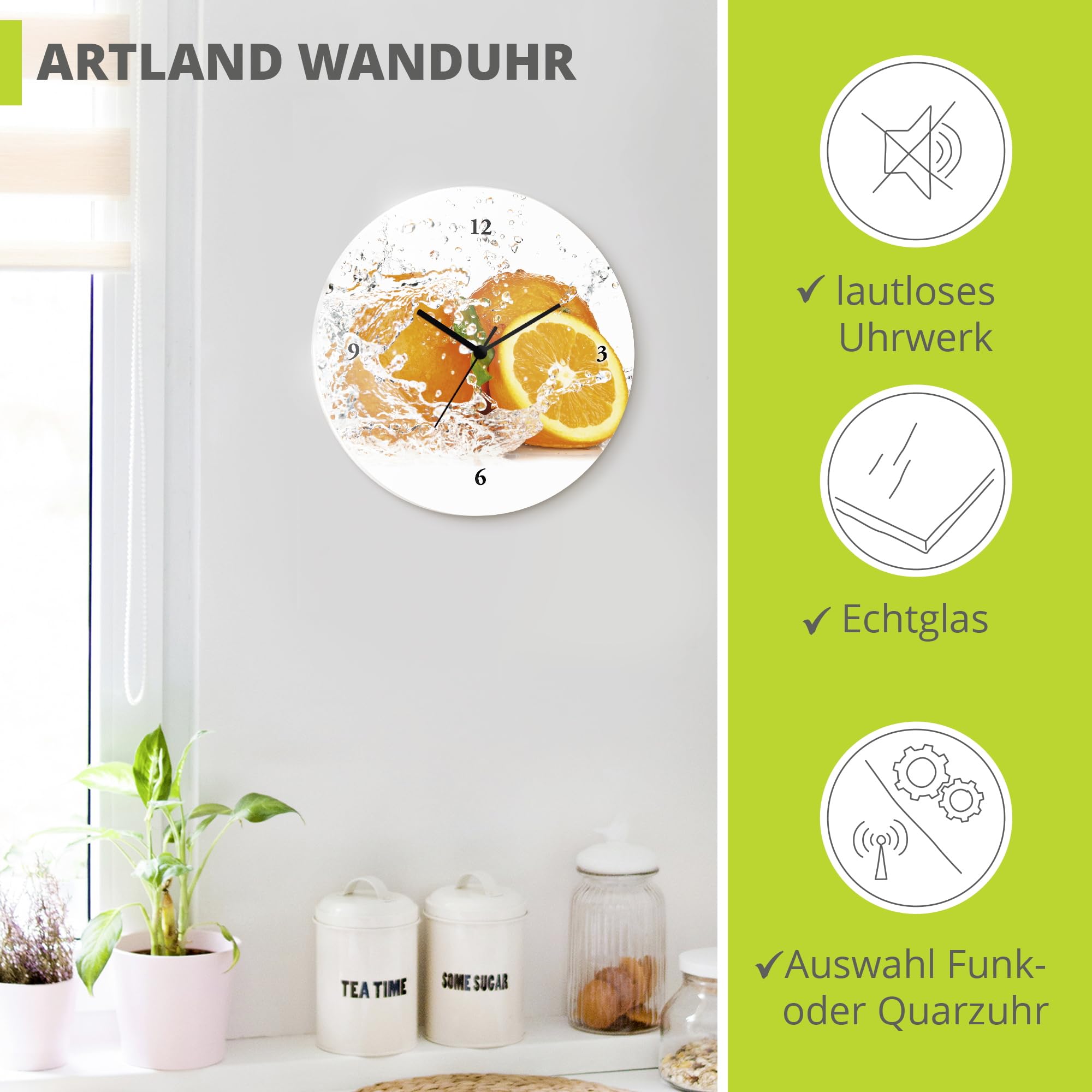 artland-wanduhren-t5ui-wanduhr-orange-30-cm-lautlos image 2
